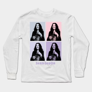 Janis Joplin 80s Pop Art Long Sleeve T-Shirt